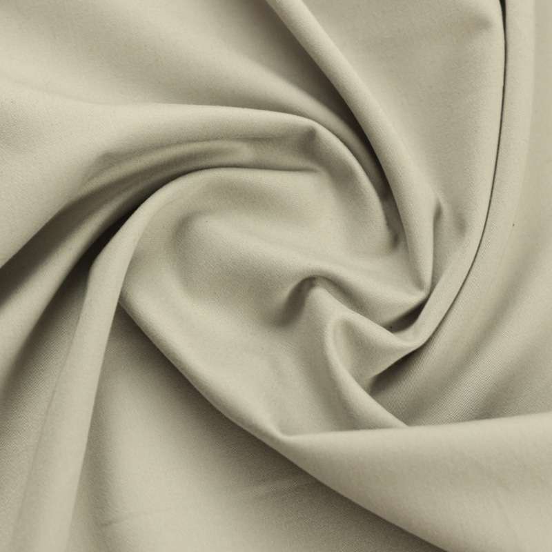 Tissu Gabardine Coton Satin Uni Gris Clair Vendu Au Coupon