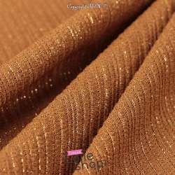 Magnifique tissu Jersey Texturé Modèle ATHENA Ocre Rayures Dorure Or