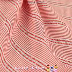 Jacquard Coton Imprimé Rayure Couleur Rouge