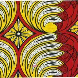 Tissus Wax Africain Imprimé Nairobi Ton Jaune et Rouge