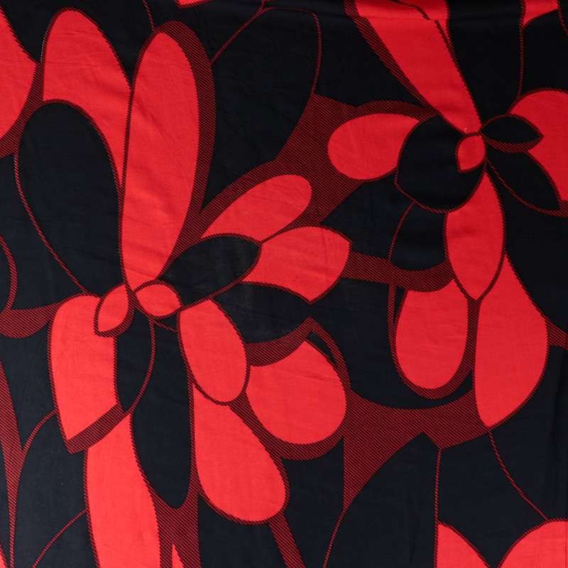Viscose Motif abstrait rouge blanc et noir tissus pour robes