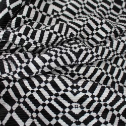 Tissus Plissé Imprimé Motif graphiques Noir Blanc