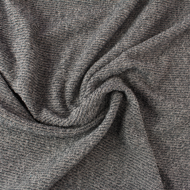 Tissu éponge côtelé couleur gris pour robes jupes