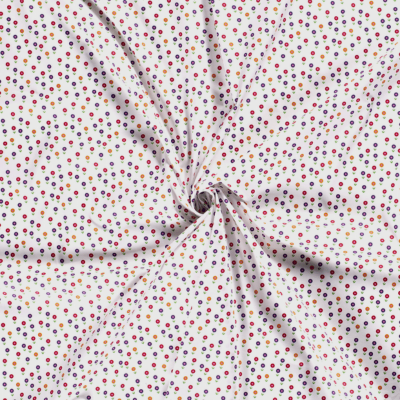 Tissu Popeline de Coton Motifs Fleurs Multicolores