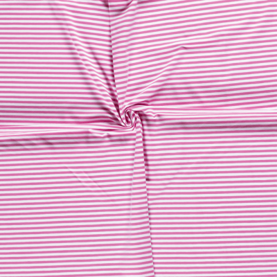 jersey de coton marinière a rayures fines rose