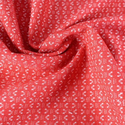 tissu Maille Jacquard Rouge Imprimé pour vêtements et accessoires
