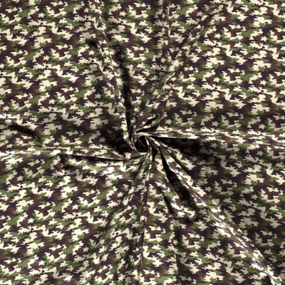 Tissu popeline de coton Small Camouflage - kaki