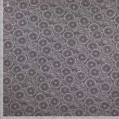 Tissus coton polyester gris motif circulaire
