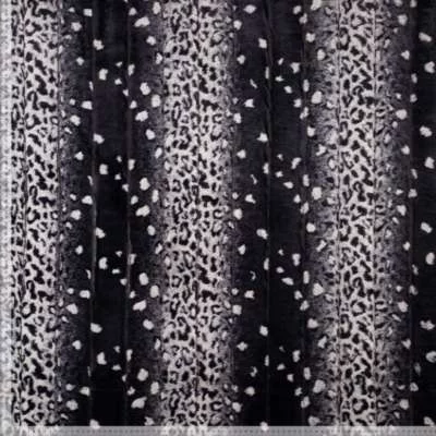 tissus fausse fourrure noire motif léopard