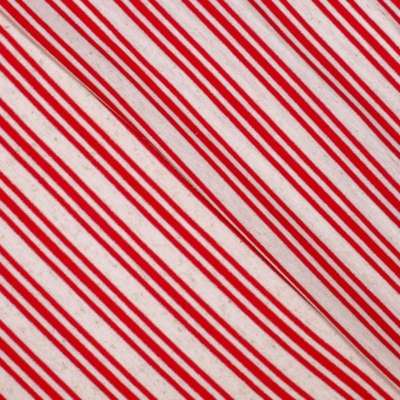 Tissu Jersey Viscose Marinière Rouge/Blanc lurex Argent
