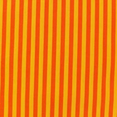 Tissu motif Rayures orange/jaune 100% Coton