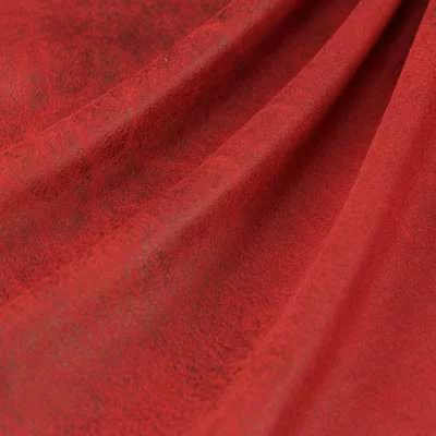 Tissu suédine lourde lavé rouge vendu au coupon