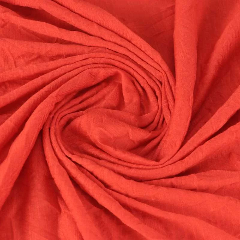 Tissu jersey flammé froissé rouge