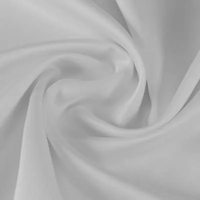 tissu satin polyester uni blanc toucher peau de pèche