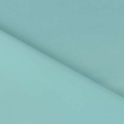 Tissu satin polyester uni bleu cyan toucher peau de pèche vendu au coupon