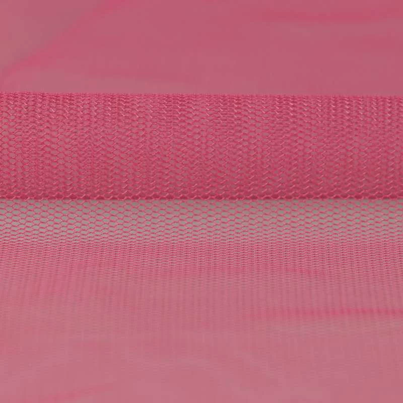 Tissu résille uni couleur rose vendu au coupon