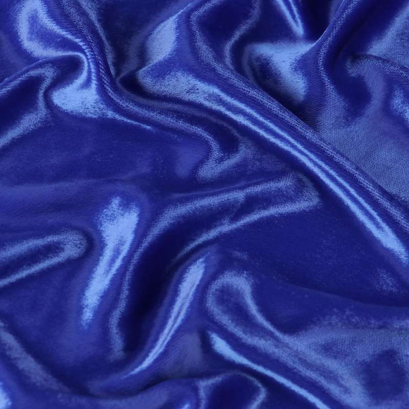 Tissu satin polyester uni bleu royal vendu au coupon