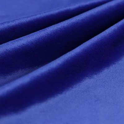Tissu satin polyester uni bleu royal