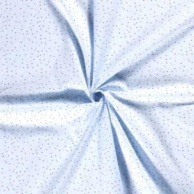 Tissu Popeline Coton Imprimé Petits points –Bleu