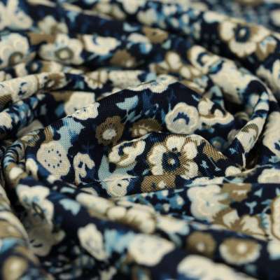 Tissu venezia Maillot de bain motif Floral Gomme ton bleu-kaki