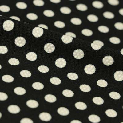Noir de haute qualité 3 cm avec Point Blanc Polka Dot Soyeux Crêpe Robe Tissu