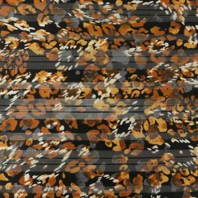 Tissu mousseline lurex Oslo motif léopard sur fond noir
