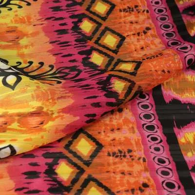 Tissu mousseline Oslo motif ethnique vendu au coupons