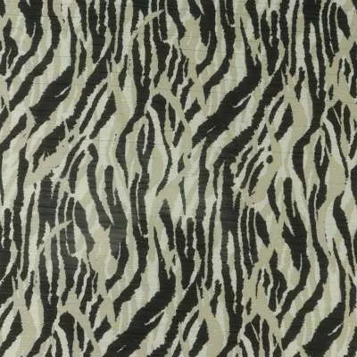 Mousseline Oslo motif tigre noir-écru
