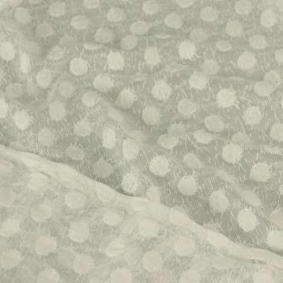 Tissu dentelle Vintage blanc motif a pois