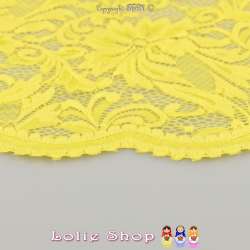 Dentelle NOCTURNE Motif Fleurie Festonnée Couleur Jaune