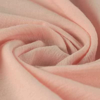 Tissu crépon de coton rose