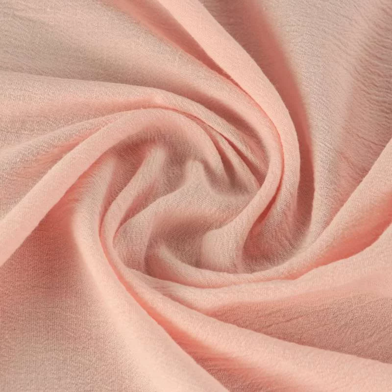 Tissu crépon de coton rose au coupon