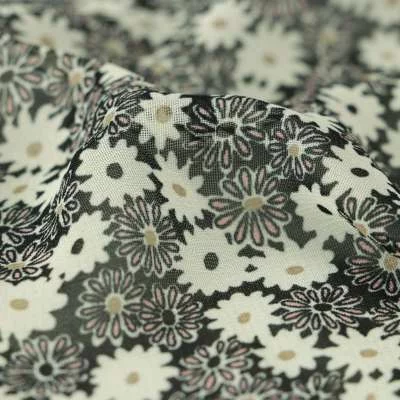 Tissu Crêpe Polyester Imprimé Fleurs des champs