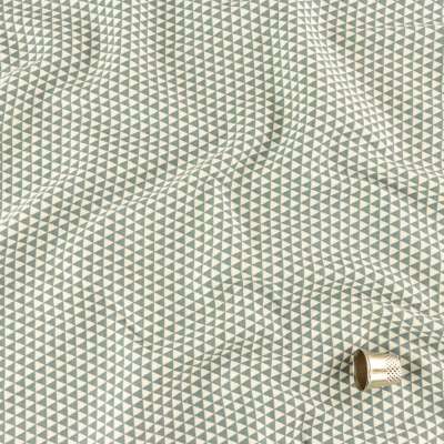 Jersey Coton imprimé mini triangle gris-écru vendu au coupon