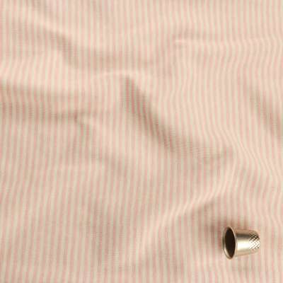 Jersey Coton motif rayures rose et blanc vendu au coupon