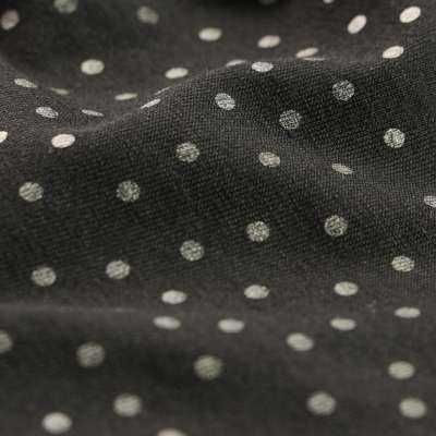 Jersey Coton noir motif pois