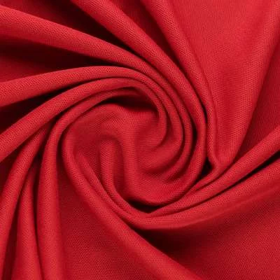 Tissu piqué de coton uni  rouge hermès vendu au coupon