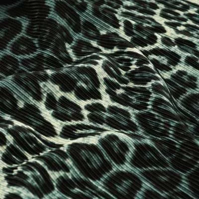 Tissus Plissé Imprimé léopard Vert