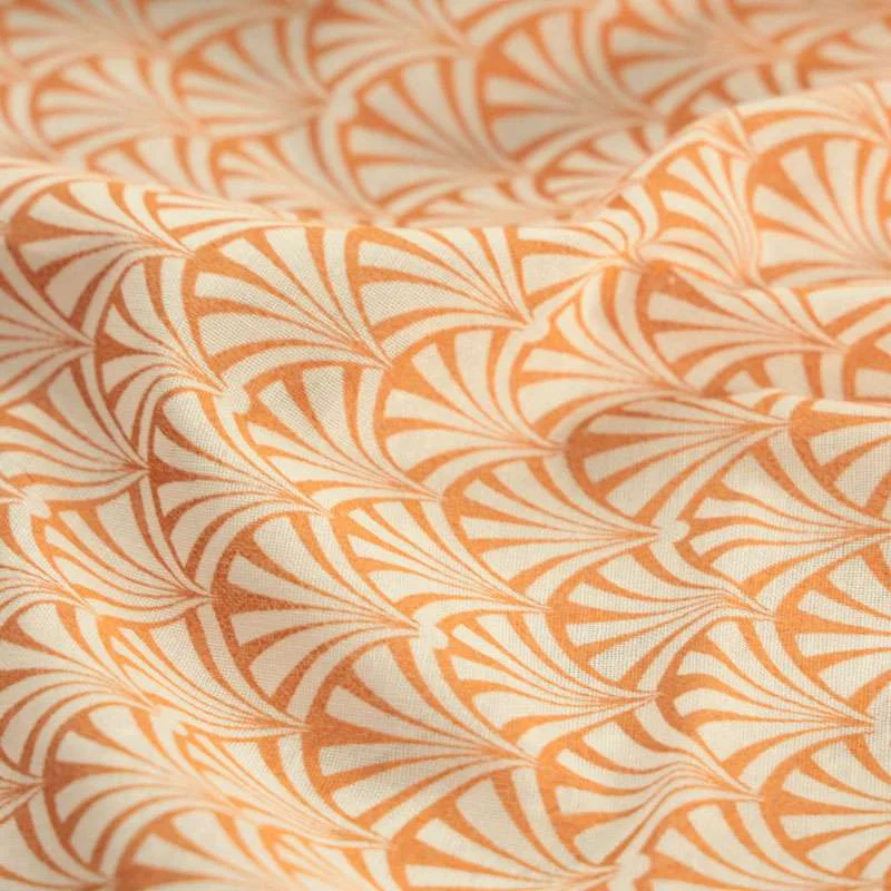 Tissu voile de coton Imprimé éventail japonais