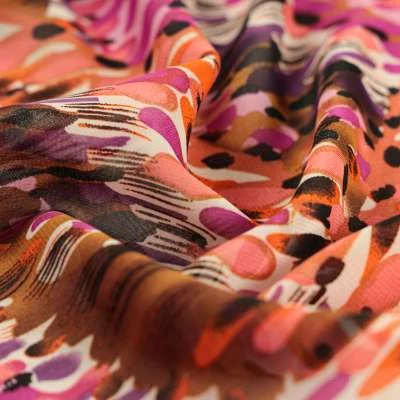 Mousseline imprimé motif multicolore