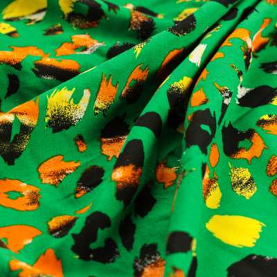 Fibranne viscose vert de haute qualité motif léopard vendu au coupon