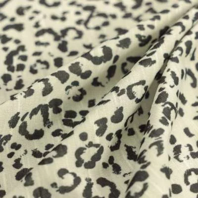 Tissus Slub Imprimé Motif léopard Noir Et Blanc
