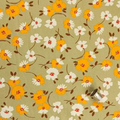 Tissu kimo kaki motif fleuri