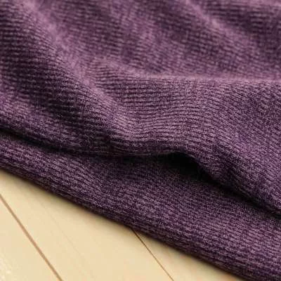Tissu maille delbo cote uni violet