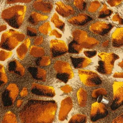 Tissu Viscose Taches léopard Moutarde vendu au coupon
