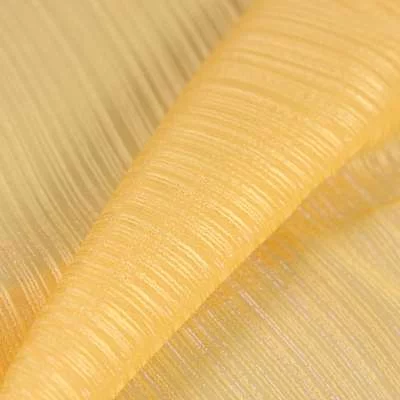 Tissu crêpe jaune pale rayures satin lurex de haute qualité