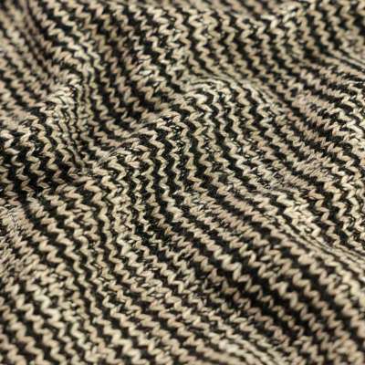 Tissus Maille Tricot Beige A Rayures Vendu Au Coupon