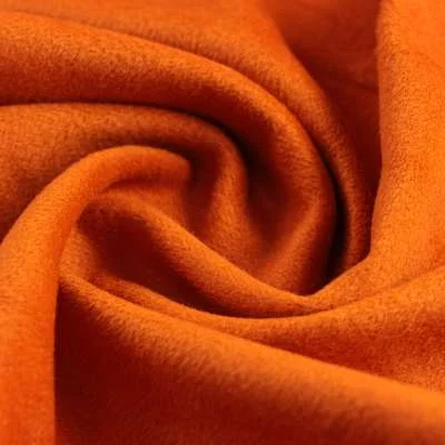 Tissus drap de laine uni orange vendu au coupon
