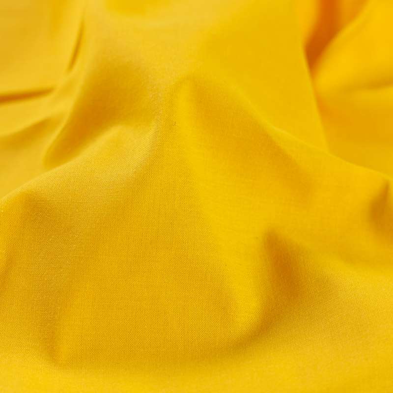 Popeline de Coton Couleur Jaune Vendu Au Coupon