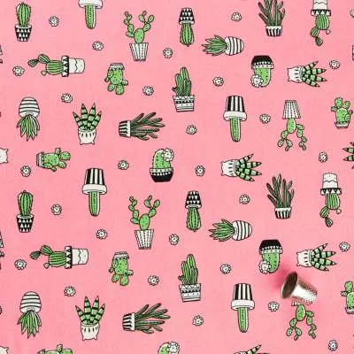 Tissu coton popeline Cactus